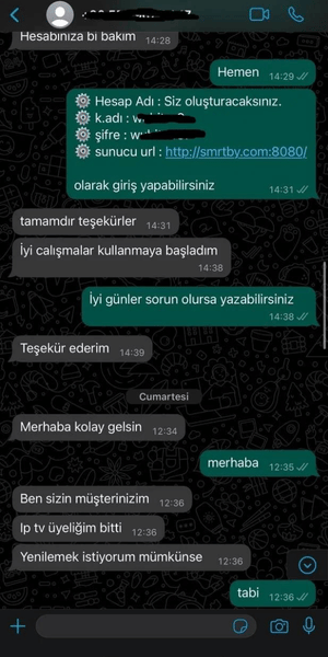 Müşteri 14 tarafından verilen olumlu geri bildirim